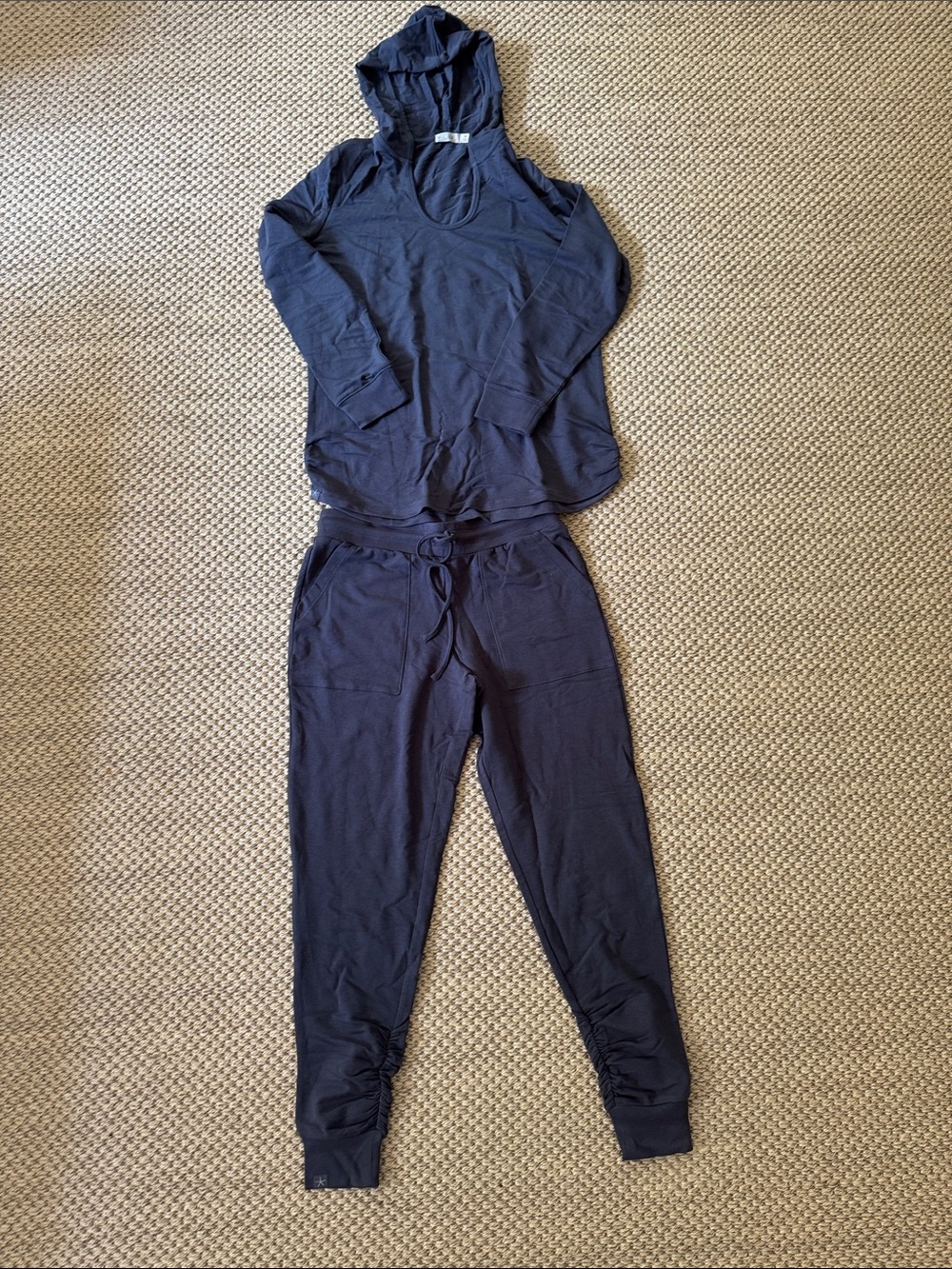 Barefoot Dreams Navy Hooded Lounge Jumpsuit Set